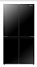 מקרר מקפיא תחתון 4 דלתות HISENSE 617 ליטר RQ72BGK מהדרין זכוכית שחורה